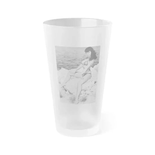 Bettie Page #499 (Vintage Female Icon) Frosted Pint Glass 16oz 16oz Frosted - Go Mug Yourself