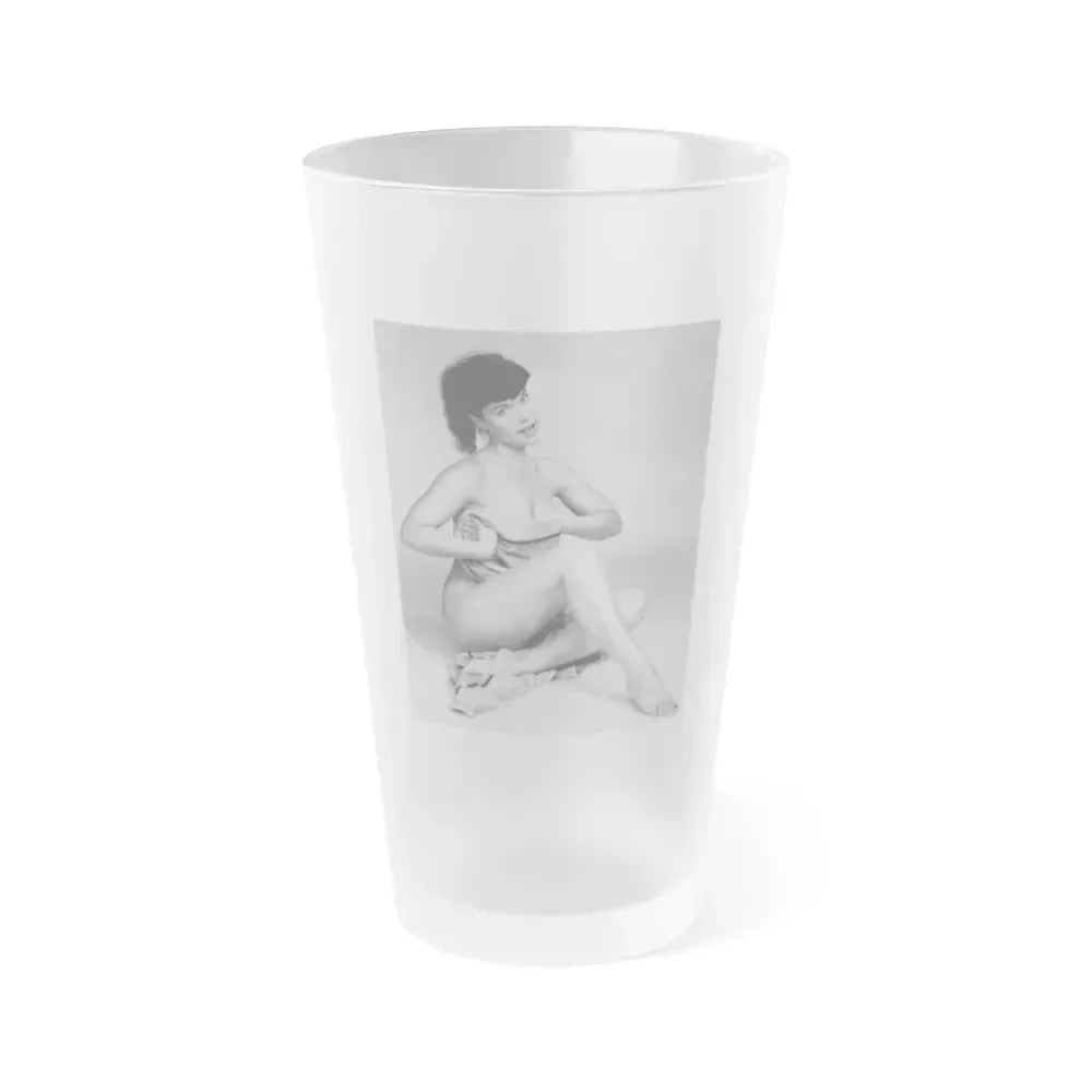 Bettie Page #500 (Vintage Female Icon) Frosted Pint Glass 16oz 16oz Frosted - Go Mug Yourself
