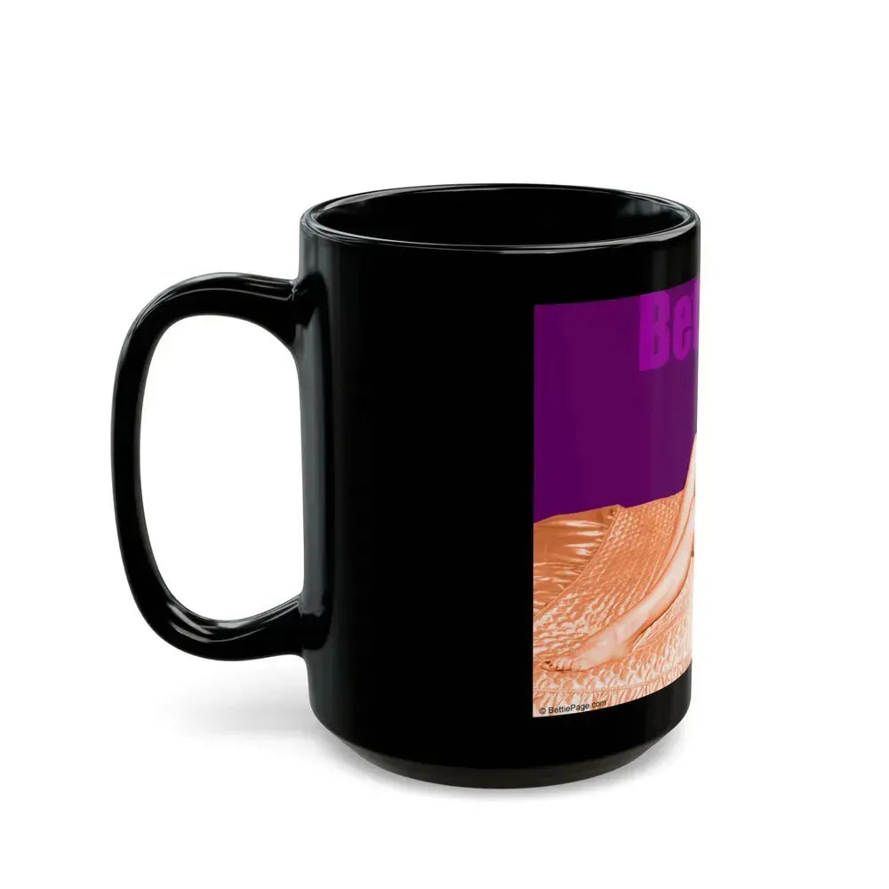 Bettie Page #503 (Vintage Female Icon) Black Coffee Mug - Go Mug Yourself