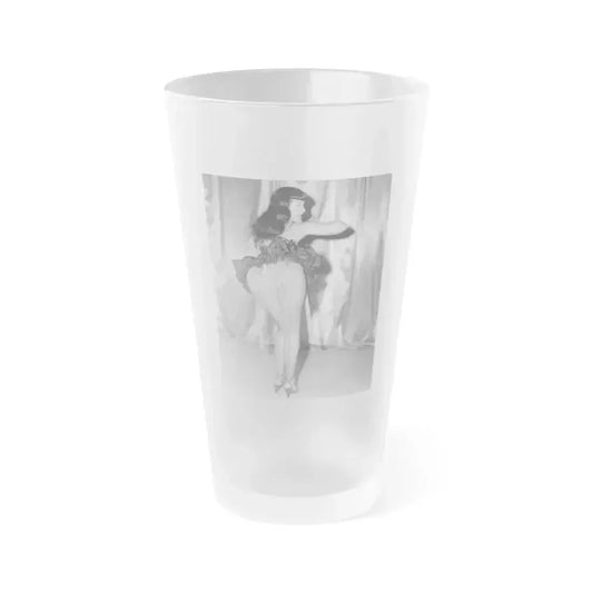 Bettie Page #52 (Vintage Female Icon) Frosted Pint Glass 16oz 16oz Frosted - Go Mug Yourself