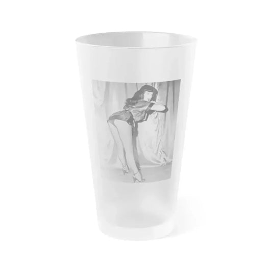 Bettie Page #53 (Vintage Female Icon) Frosted Pint Glass 16oz 16oz Frosted - Go Mug Yourself