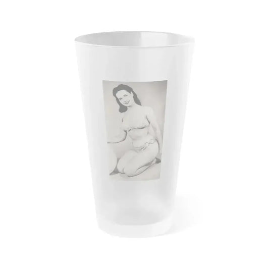 Bettie Page #564 (Vintage Female Icon) Frosted Pint Glass 16oz 16oz Frosted - Go Mug Yourself