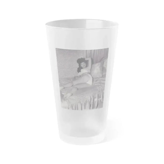 Bettie Page #567 (Vintage Female Icon) Frosted Pint Glass 16oz 16oz Frosted - Go Mug Yourself
