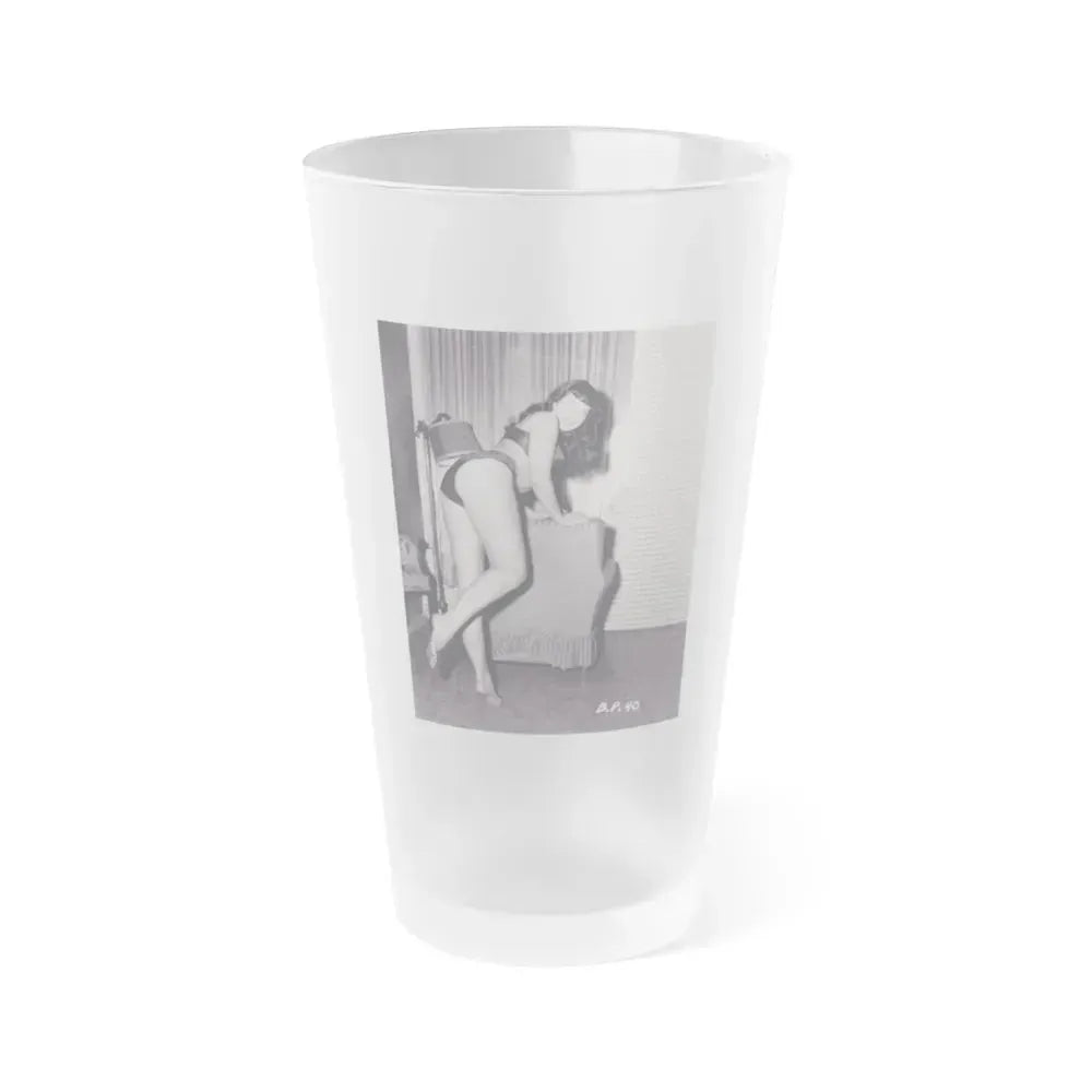Bettie Page #569 (Vintage Female Icon) Frosted Pint Glass 16oz 16oz Frosted - Go Mug Yourself