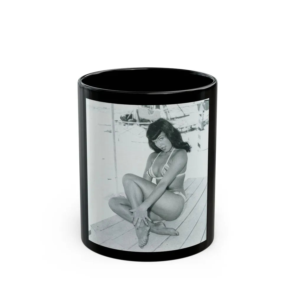Bettie Page #575 (Vintage Female Icon) Black Coffee Mug-11oz-Go Mug Yourself
