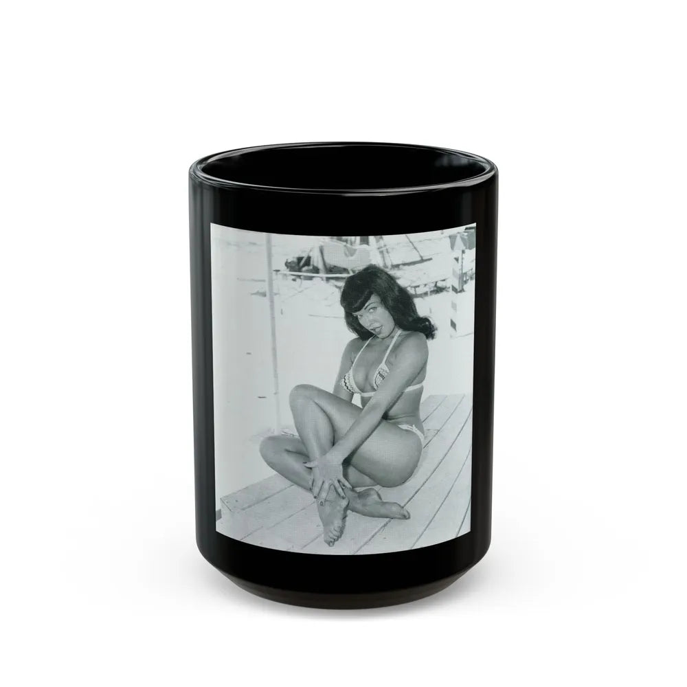 Bettie Page #575 (Vintage Female Icon) Black Coffee Mug-15oz-Go Mug Yourself