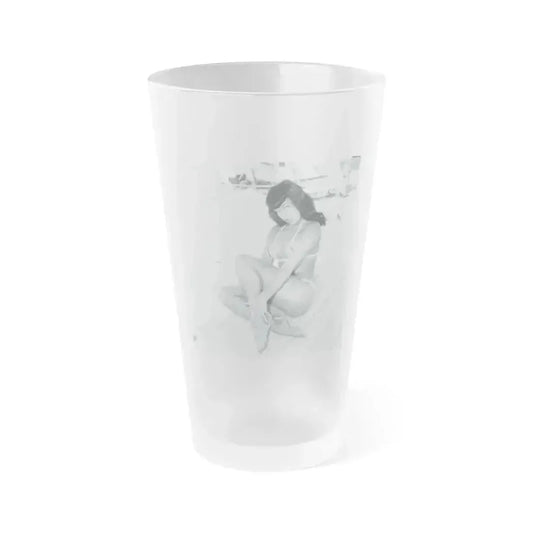 Bettie Page #575 (Vintage Female Icon) Frosted Pint Glass 16oz 16oz Frosted - Go Mug Yourself