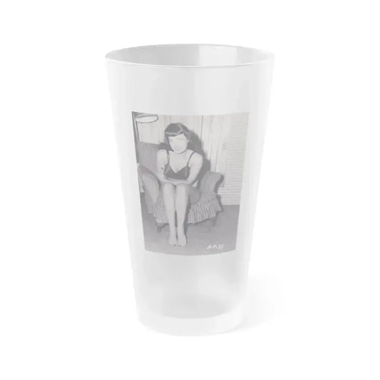 Bettie Page #576 (Vintage Female Icon) Frosted Pint Glass 16oz 16oz Frosted - Go Mug Yourself