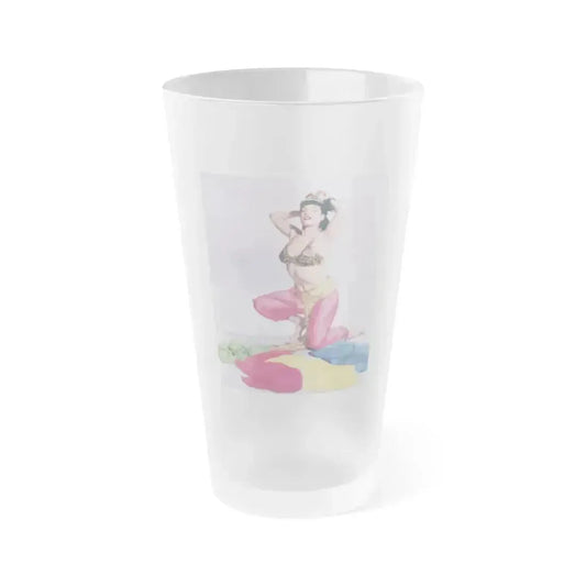 Bettie Page #58 (Vintage Female Icon) Frosted Pint Glass 16oz 16oz Frosted - Go Mug Yourself