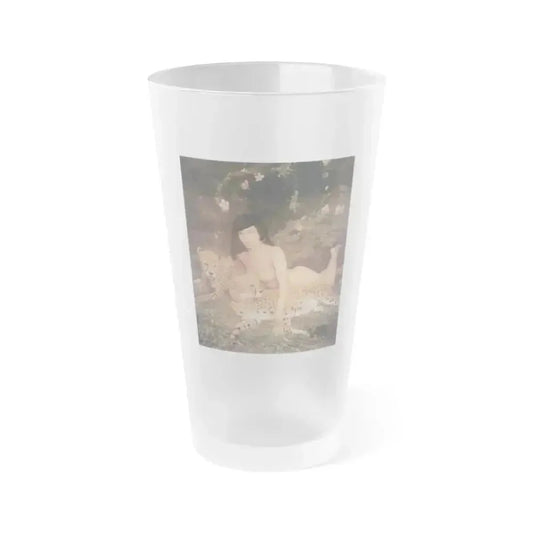 Bettie Page #594 (Vintage Female Icon) Frosted Pint Glass 16oz 16oz Frosted - Go Mug Yourself