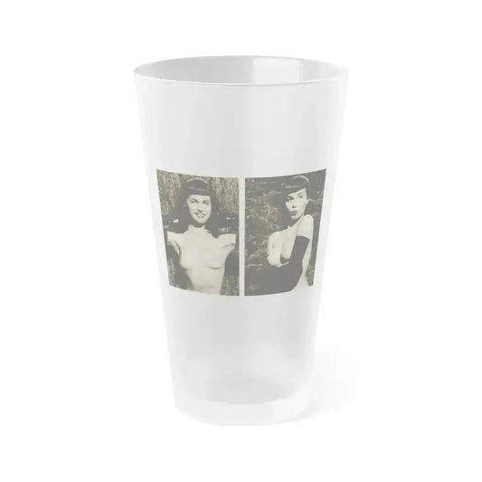 Bettie Page #599 (Vintage Female Icon) Frosted Pint Glass 16oz 16oz Frosted - Go Mug Yourself