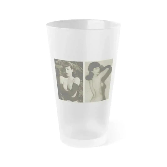 Bettie Page #600 (Vintage Female Icon) Frosted Pint Glass 16oz 16oz Frosted - Go Mug Yourself