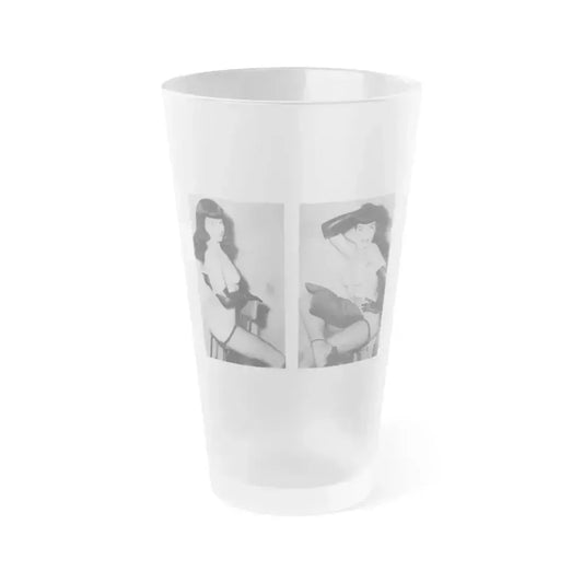 Bettie Page #606 (Vintage Female Icon) Frosted Pint Glass 16oz 16oz Frosted - Go Mug Yourself