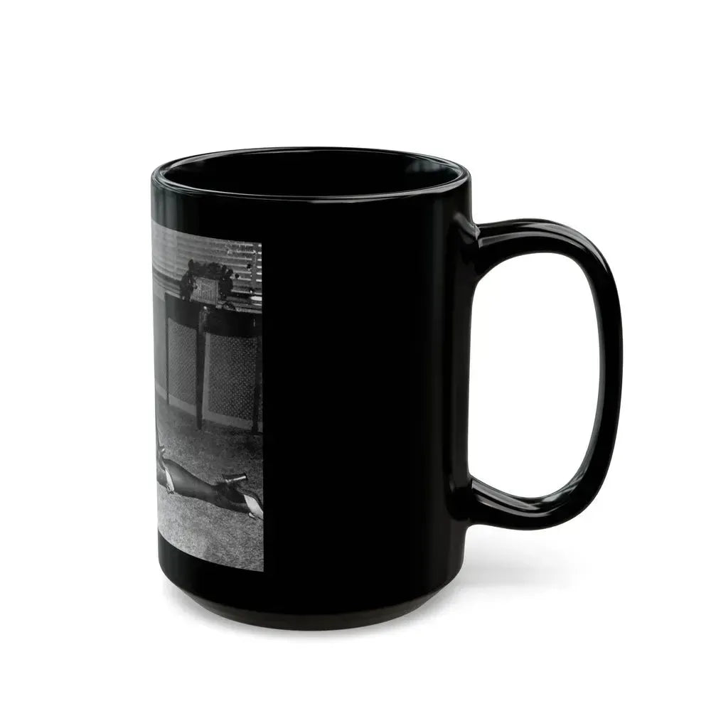 Bettie Page #608 (Vintage Female Icon) Black Coffee Mug - Go Mug Yourself