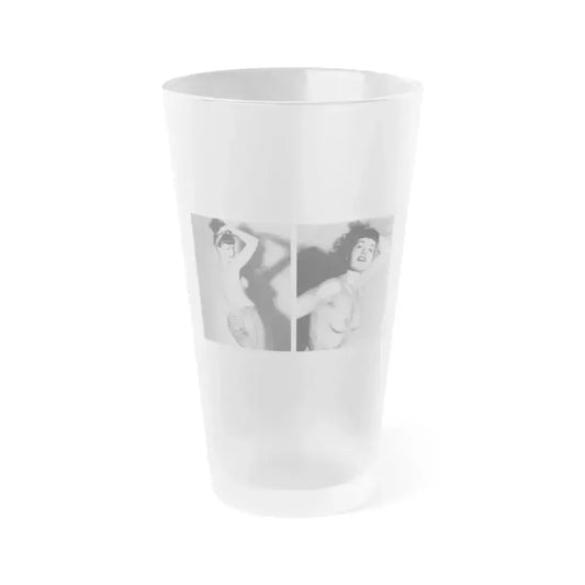 Bettie Page #615 (Vintage Female Icon) Frosted Pint Glass 16oz 16oz Frosted - Go Mug Yourself