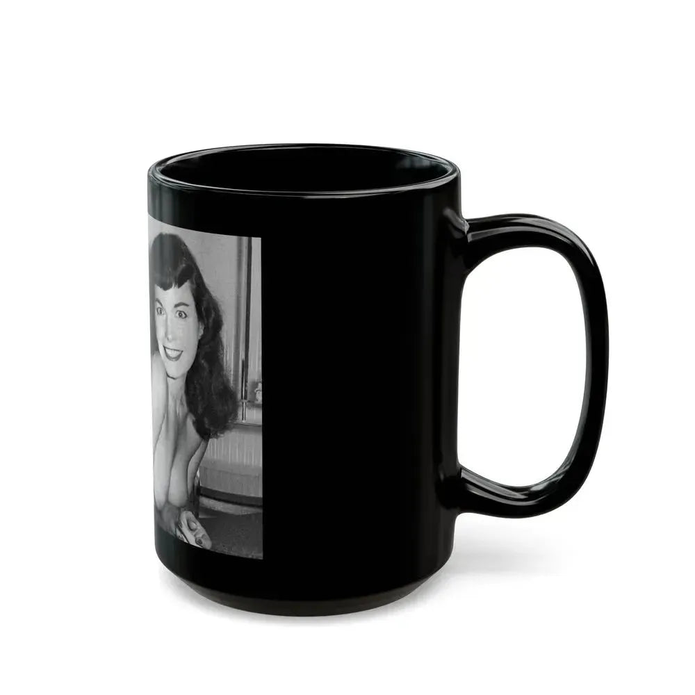 Bettie Page #616 (Vintage Female Icon) Black Coffee Mug - Go Mug Yourself