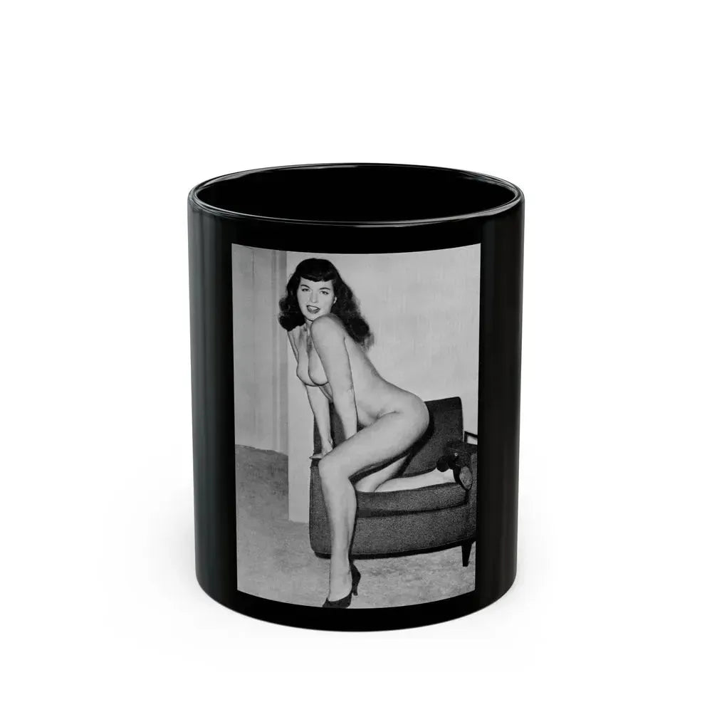 Bettie Page #617 (Vintage Female Icon) Black Coffee Mug 11oz - Go Mug Yourself