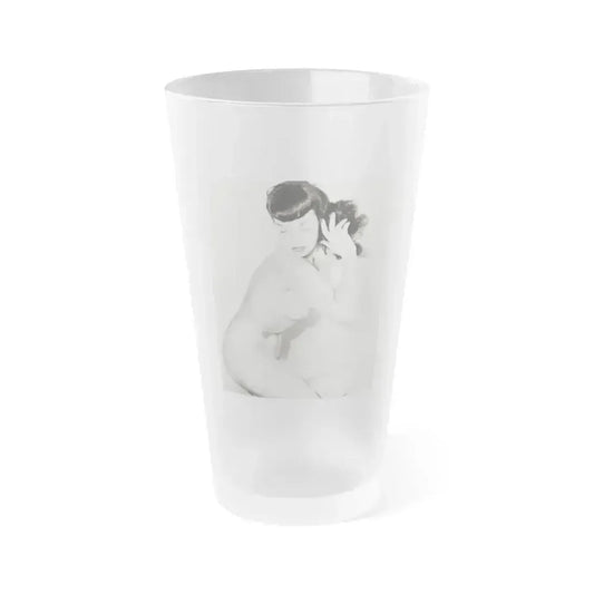 Bettie Page #619 (Vintage Female Icon) Frosted Pint Glass 16oz 16oz Frosted - Go Mug Yourself
