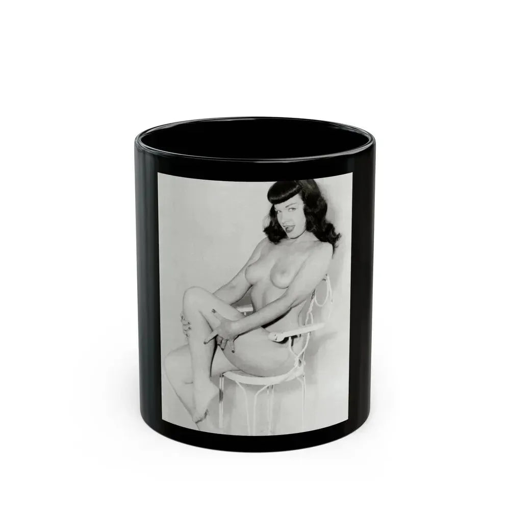 Bettie Page #620 (Vintage Female Icon) Black Coffee Mug 11oz - Go Mug Yourself