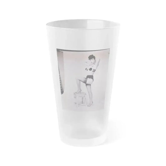 Bettie Page #634 (Vintage Female Icon) Frosted Pint Glass 16oz 16oz Frosted - Go Mug Yourself