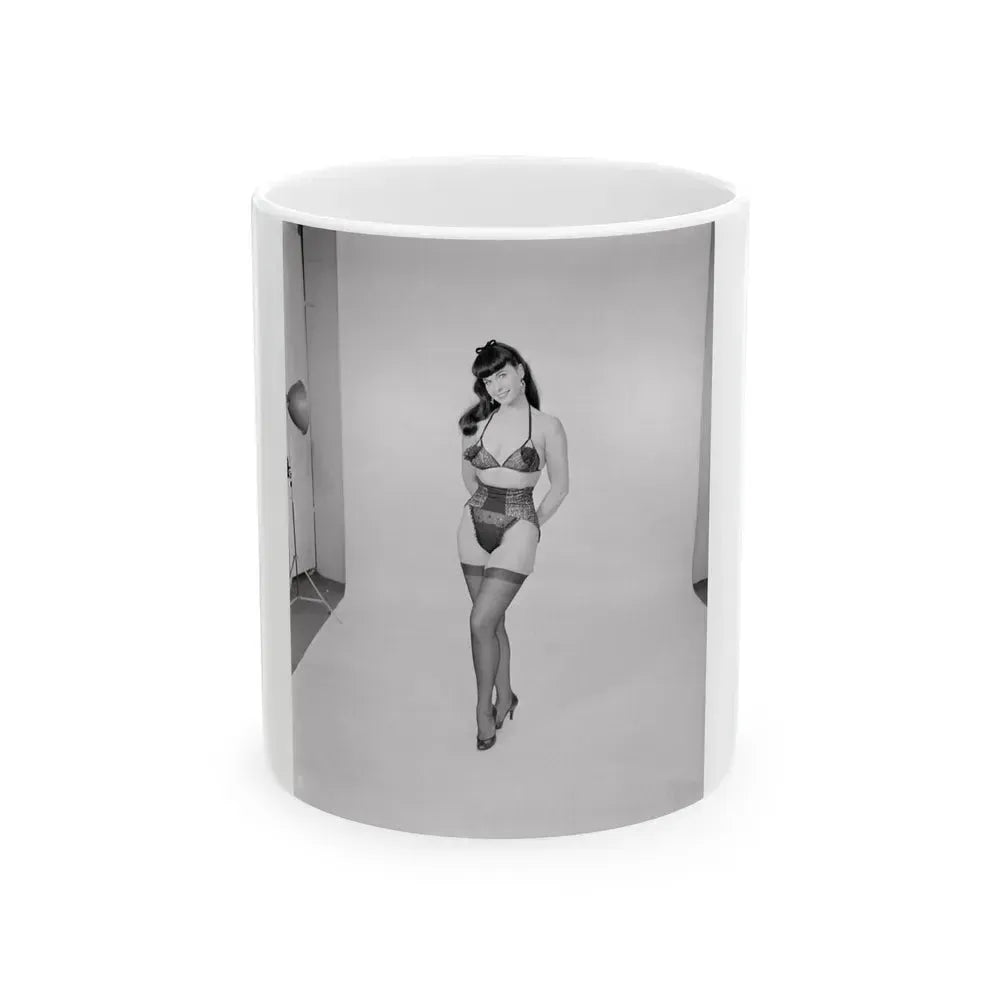 Bettie Page #636 (Vintage Female Icon) White Coffee Mug 11oz - Go Mug Yourself