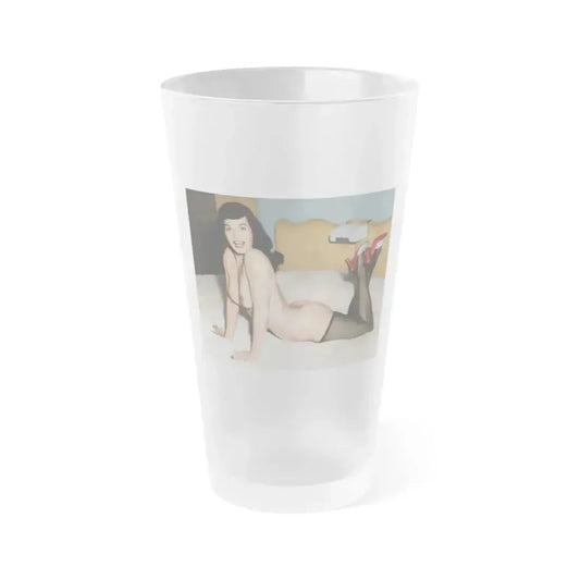 Bettie Page #66 (Vintage Female Icon) Frosted Pint Glass 16oz 16oz Frosted - Go Mug Yourself