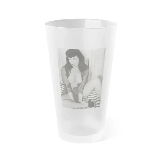Bettie Page #667 (Vintage Female Icon) Frosted Pint Glass 16oz 16oz Frosted - Go Mug Yourself