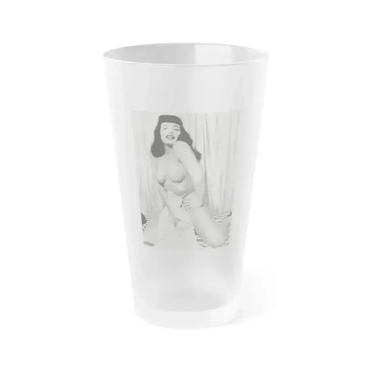 Bettie Page #669 (Vintage Female Icon) Frosted Pint Glass 16oz 16oz Frosted - Go Mug Yourself