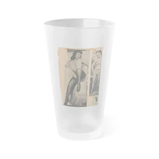 Bettie Page #68 (Vintage Female Icon) Frosted Pint Glass 16oz 16oz Frosted - Go Mug Yourself