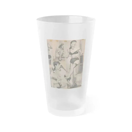 Bettie Page #69 (Vintage Female Icon) Frosted Pint Glass 16oz 16oz Frosted - Go Mug Yourself