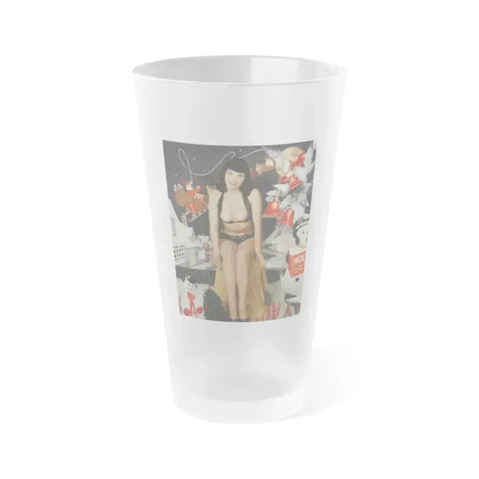Bettie Page #720 (Vintage Female Icon) Frosted Pint Glass 16oz 16oz Frosted - Go Mug Yourself