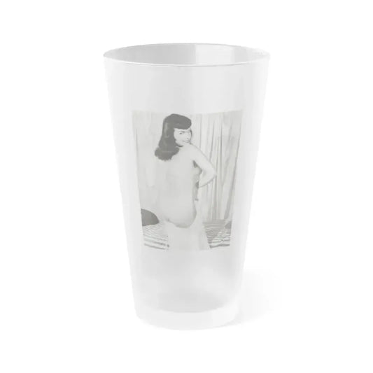 Bettie Page #754 (Vintage Female Icon) Frosted Pint Glass 16oz 16oz Frosted - Go Mug Yourself