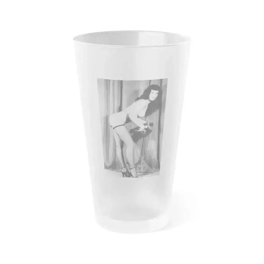 Bettie Page #780 (Vintage Female Icon) Frosted Pint Glass 16oz 16oz Frosted - Go Mug Yourself