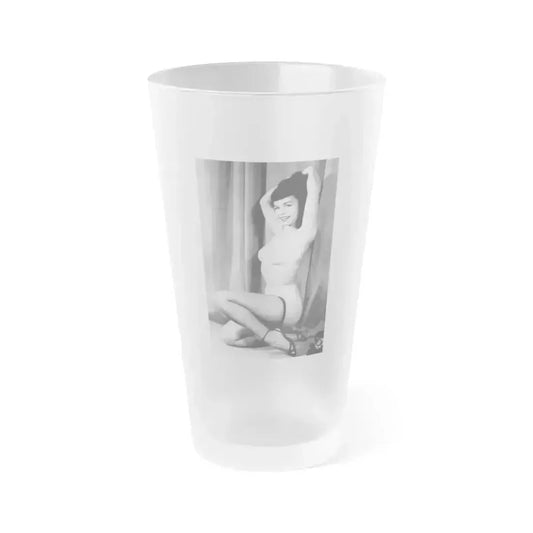 Bettie Page #783 (Vintage Female Icon) Frosted Pint Glass 16oz 16oz Frosted - Go Mug Yourself