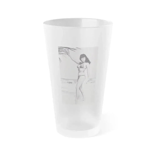 Bettie Page #79 (Vintage Female Icon) Frosted Pint Glass 16oz 16oz Frosted - Go Mug Yourself