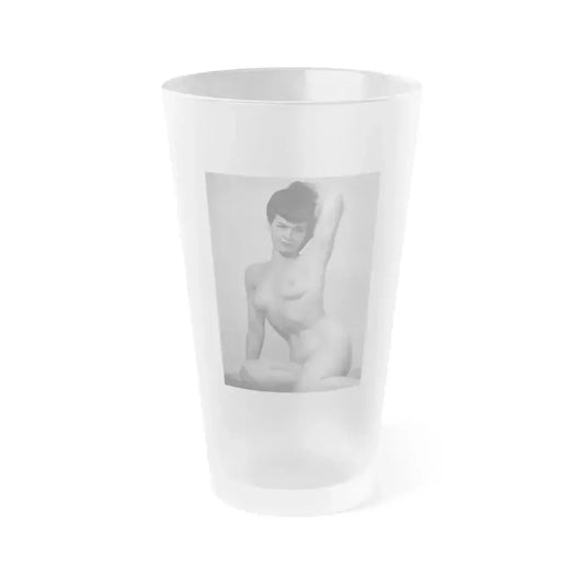Bettie Page #801 (Vintage Female Icon) Frosted Pint Glass 16oz 16oz Frosted - Go Mug Yourself