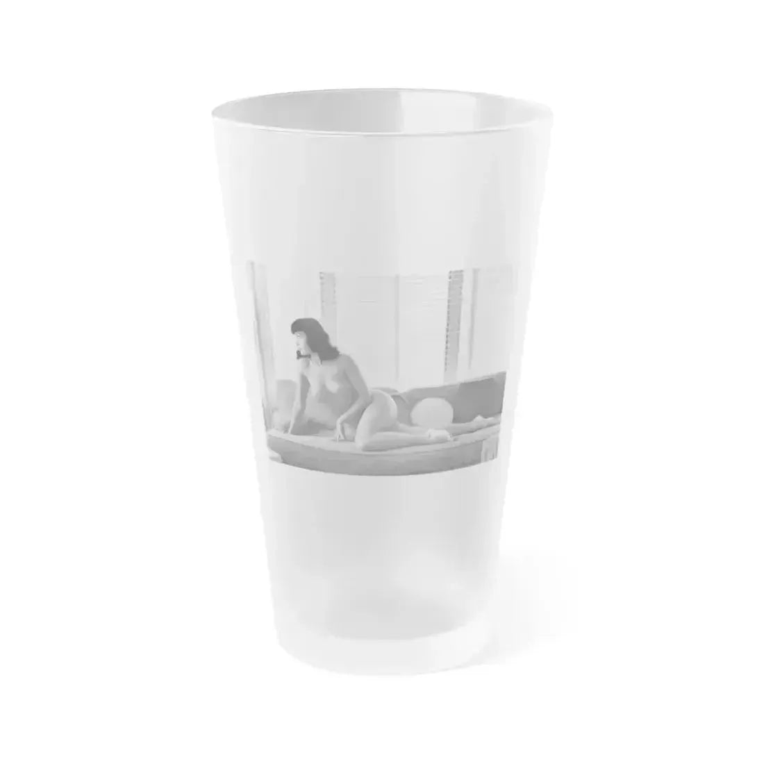 Bettie Page #802 (Vintage Female Icon) Frosted Pint Glass 16oz 16oz Frosted - Go Mug Yourself
