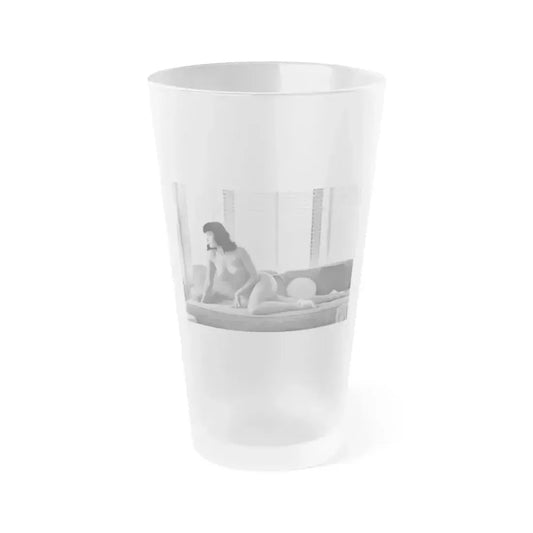 Bettie Page #802 (Vintage Female Icon) Frosted Pint Glass 16oz 16oz Frosted - Go Mug Yourself