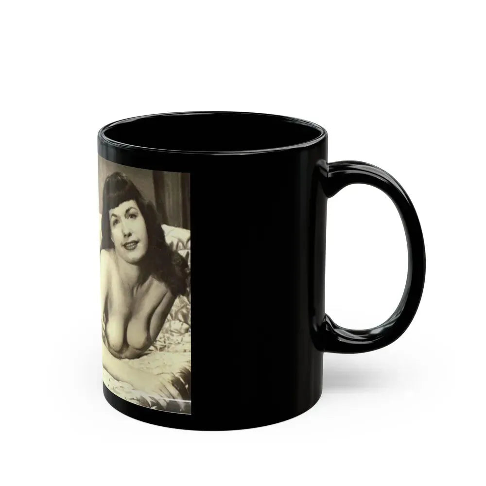 Bettie Page #810 (Vintage Female Icon) Black Coffee Mug - Go Mug Yourself