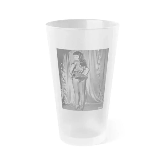 Bettie Page #814 (Vintage Female Icon) Frosted Pint Glass 16oz 16oz Frosted - Go Mug Yourself