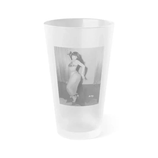 Bettie Page #816 (Vintage Female Icon) Frosted Pint Glass 16oz 16oz Frosted - Go Mug Yourself