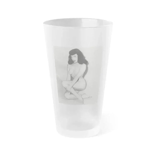 Bettie Page #819 (Vintage Female Icon) Frosted Pint Glass 16oz 16oz Frosted - Go Mug Yourself