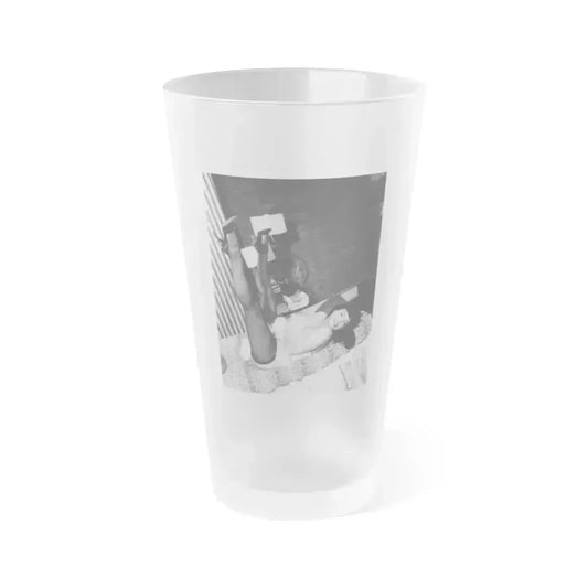 Bettie Page #826 (Vintage Female Icon) Frosted Pint Glass 16oz 16oz Frosted - Go Mug Yourself