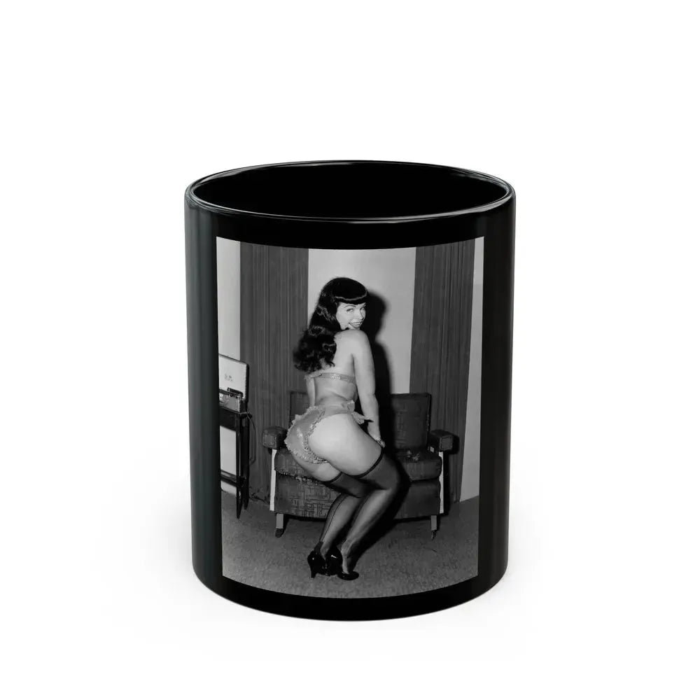 Bettie Page #840 (Vintage Female Icon) Black Coffee Mug 11oz - Go Mug Yourself
