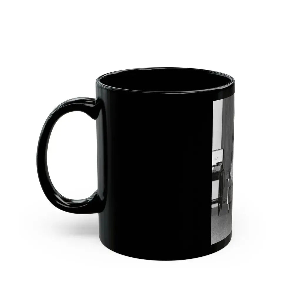 Bettie Page #840 (Vintage Female Icon) Black Coffee Mug - Go Mug Yourself