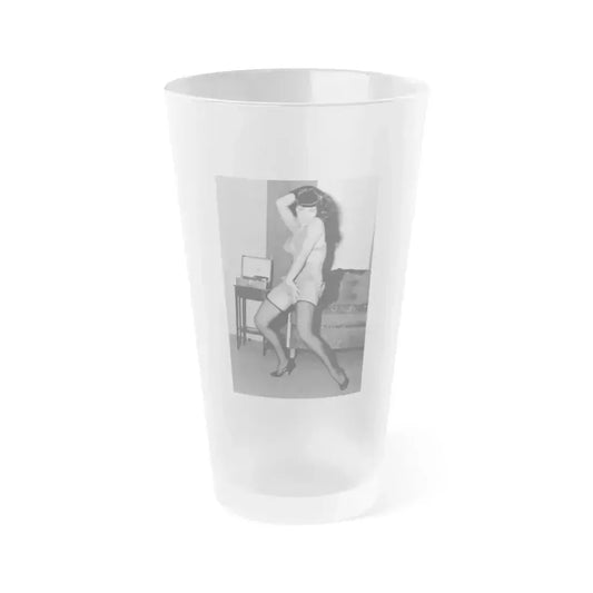 Bettie Page #841 (Vintage Female Icon) Frosted Pint Glass 16oz 16oz Frosted - Go Mug Yourself