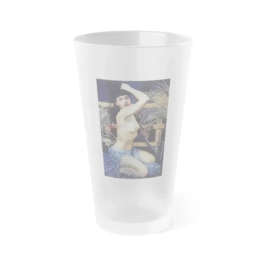 Bettie Page #859 (Vintage Female Icon) Frosted Pint Glass 16oz 16oz Frosted - Go Mug Yourself