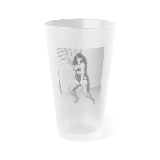 Bettie Page #862 (Vintage Female Icon) Frosted Pint Glass 16oz 16oz Frosted - Go Mug Yourself