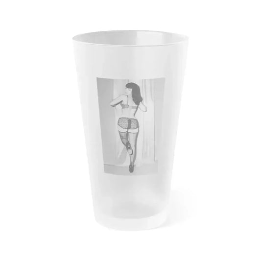 Bettie Page #863 (Vintage Female Icon) Frosted Pint Glass 16oz 16oz Frosted - Go Mug Yourself