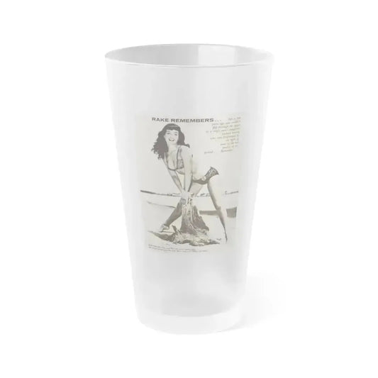 Bettie Page #864 (Vintage Female Icon) Frosted Pint Glass 16oz 16oz Frosted - Go Mug Yourself